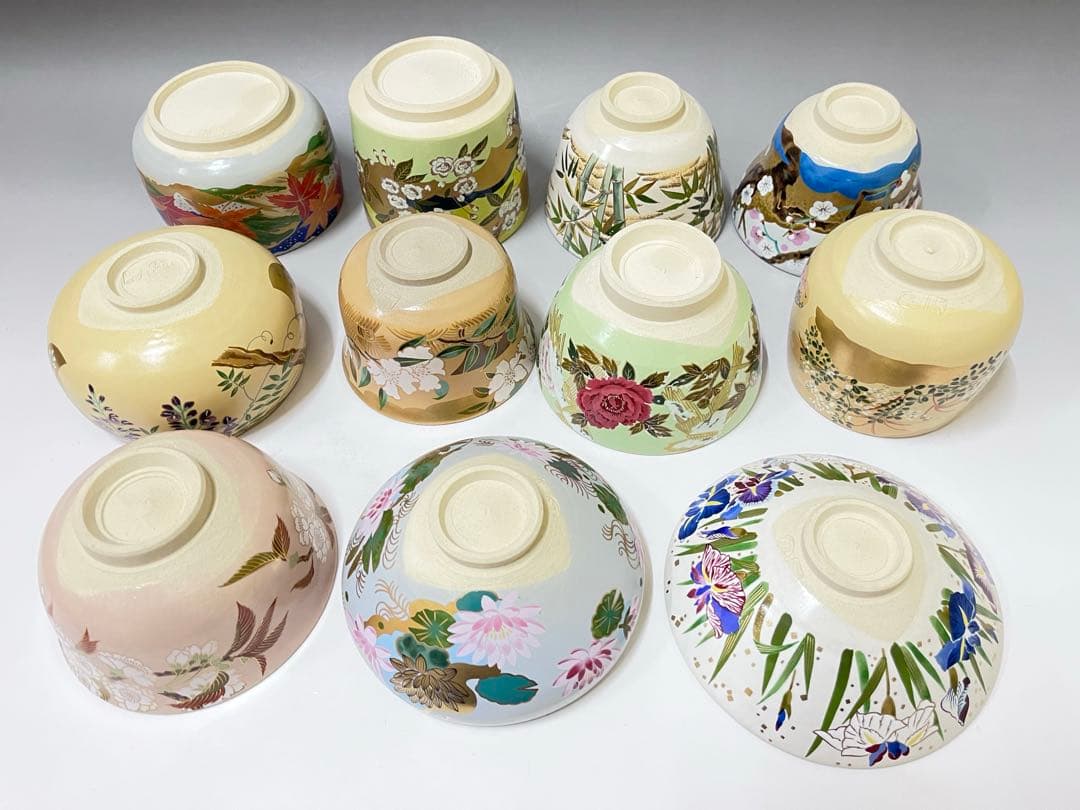 E675 源平 茶碗 御所の花 茶道具 抹茶茶碗 茶器