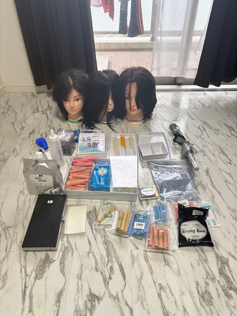 【美品】美容専門学校 用品一式セット シザー左利き用 向日葵