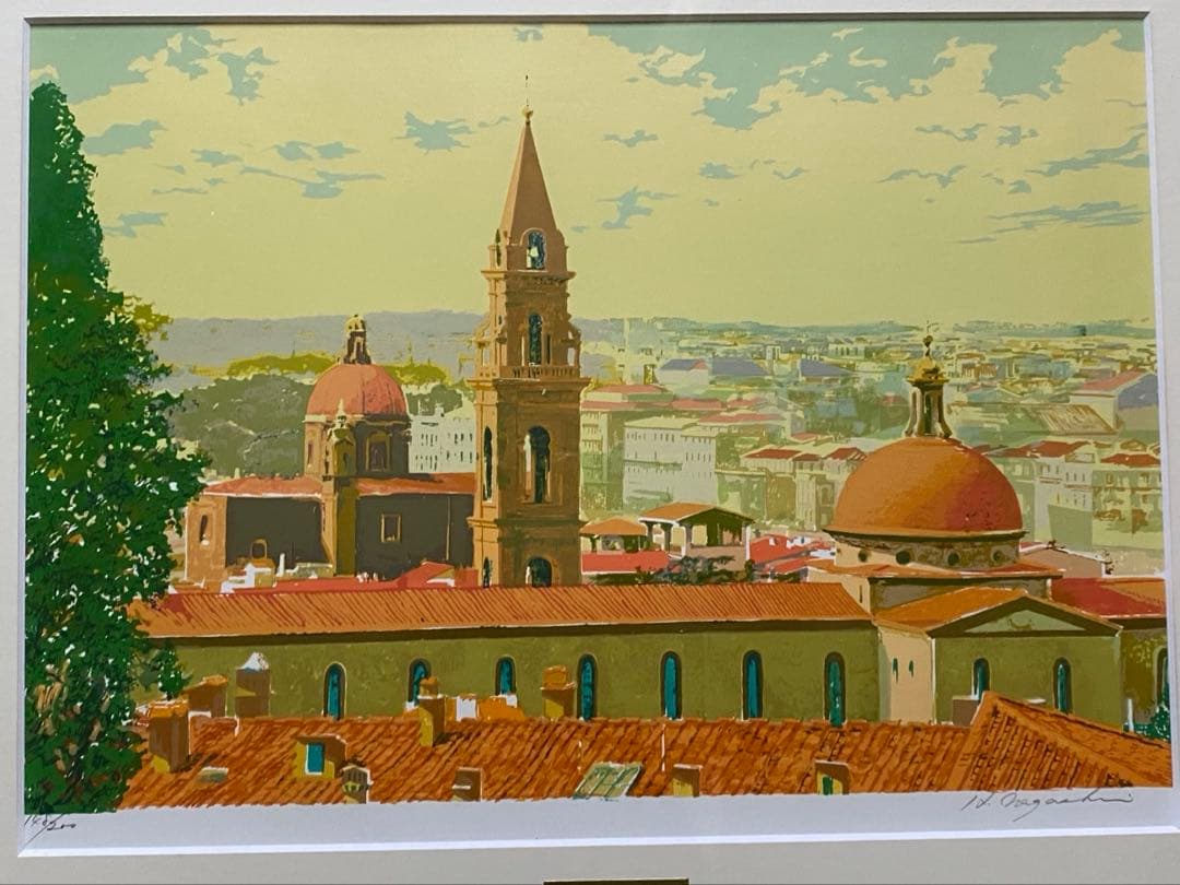 長嶋玄文『フィレンツェに鐘』　真作シルクスクリーン