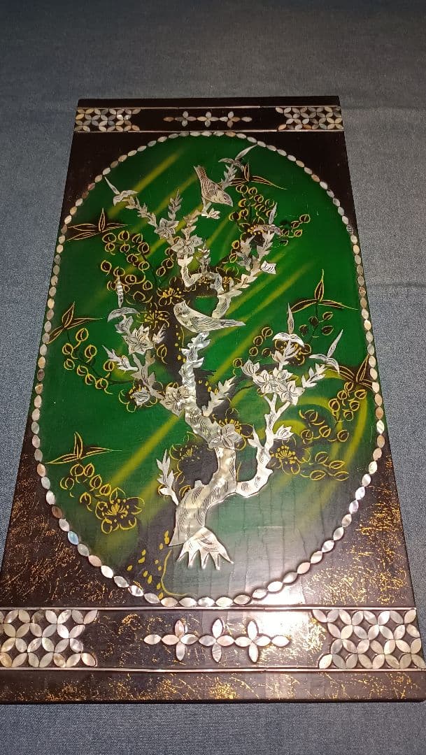 螺鈿細工　壁掛けパネル　4枚セット