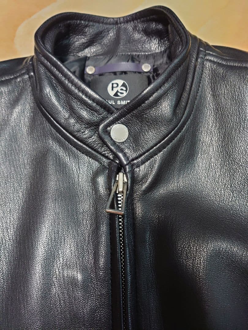 高級！名作！ポールスミス　レザーライダースジャケット　ブルゾン