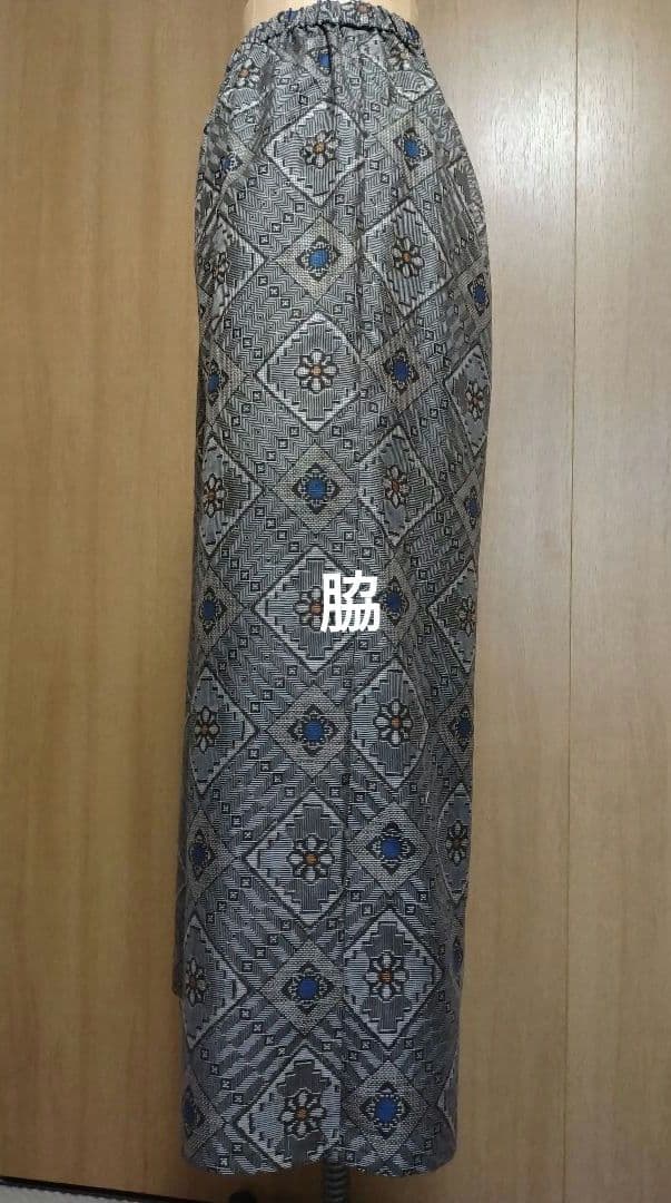 大島紬リメイクワイドパンツ ベスト セットアップ 龍郷