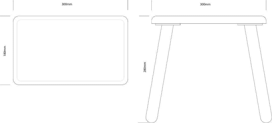 ア*ル様 ウッドスタンド（Walnut製）四角300×180㎜ (高：280㎜)