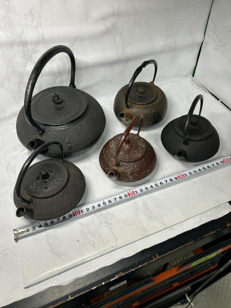 南部鉄器 鋳鉄製 鉄瓶 5個 セット まとめ売り 作者不明 茶道具 詳細不明