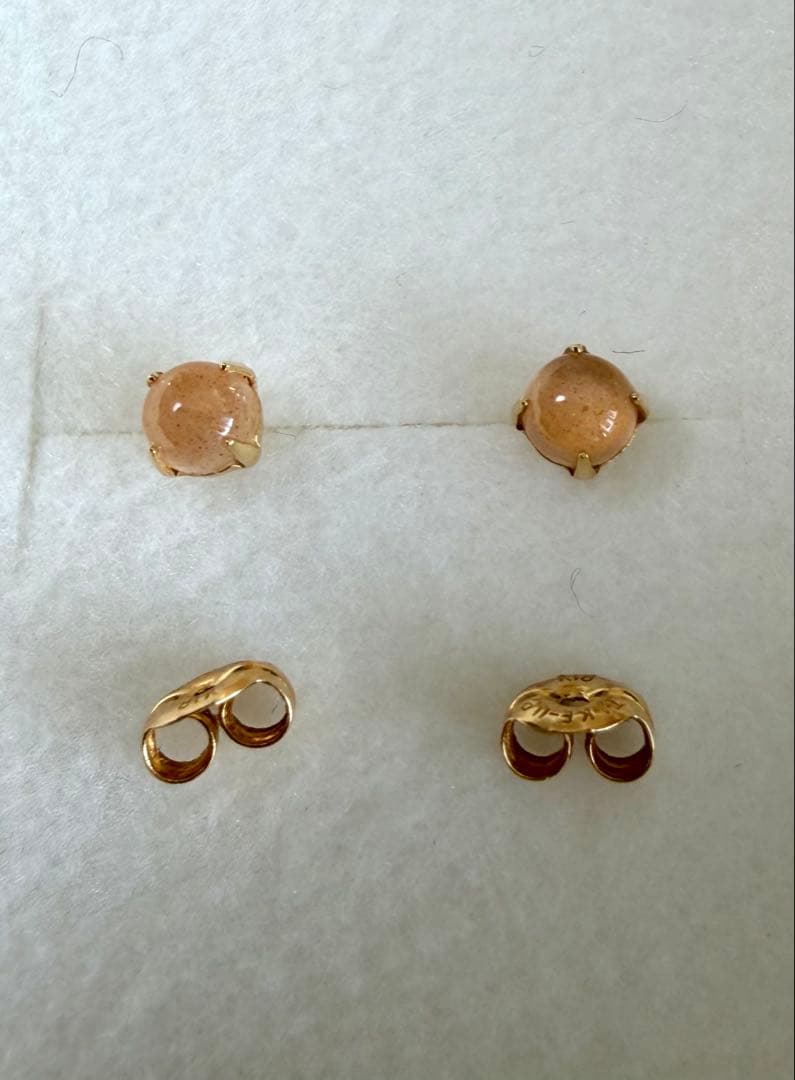 極美品　TAKE-UP セカンドピアス　K18YG オレンジムーンストーン