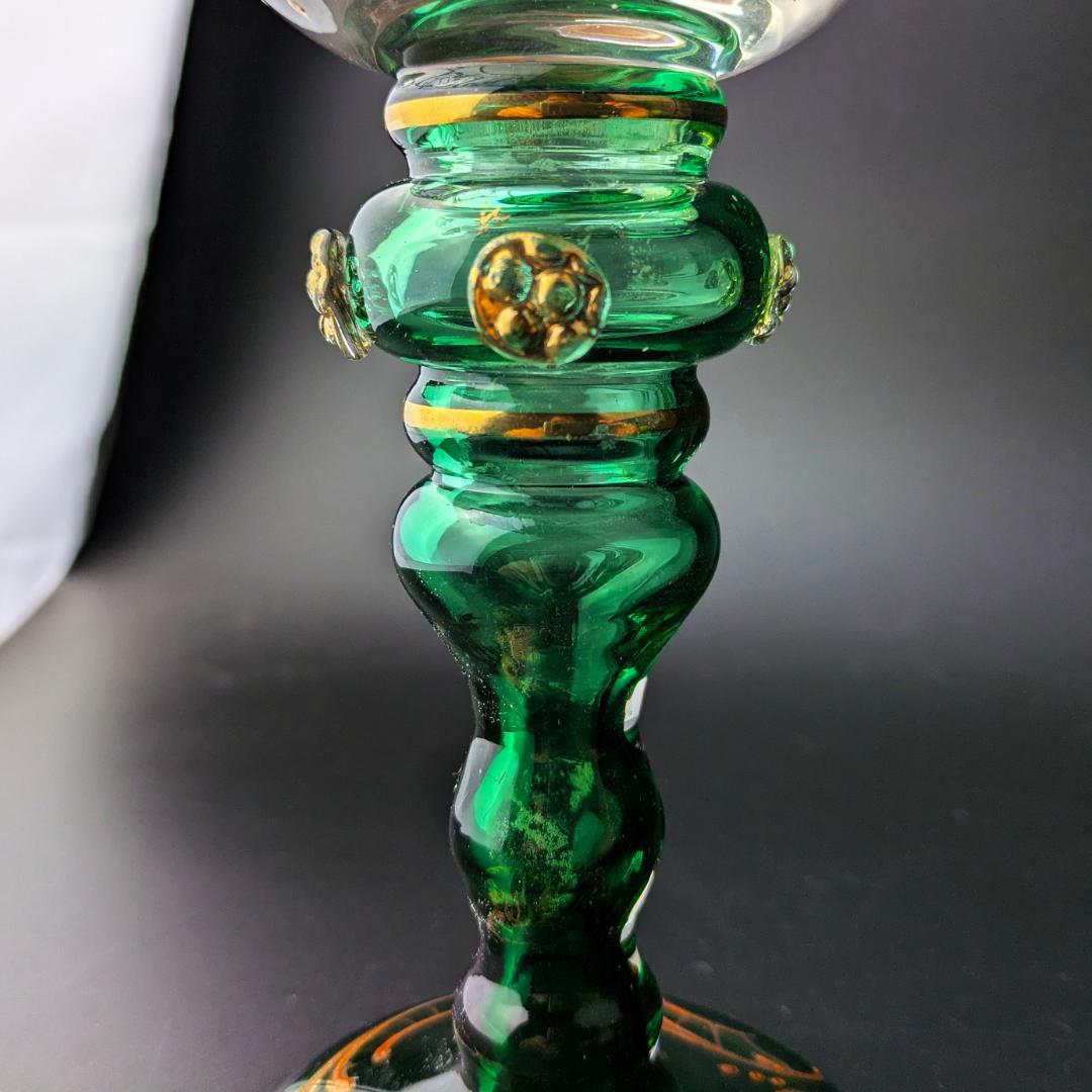 モーゼル金彩ルネサンス調ゴブレット3客 希少ヴィンテージ ボヘミア皇室御用達美品