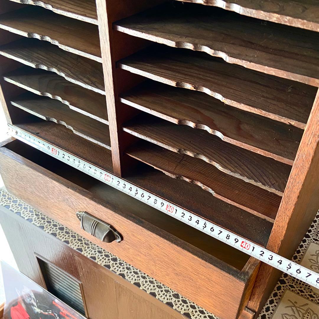 ビンテージ　古道具　木製　カルテ棚　書類棚　店舗什器　戸棚　箪笥　古民具