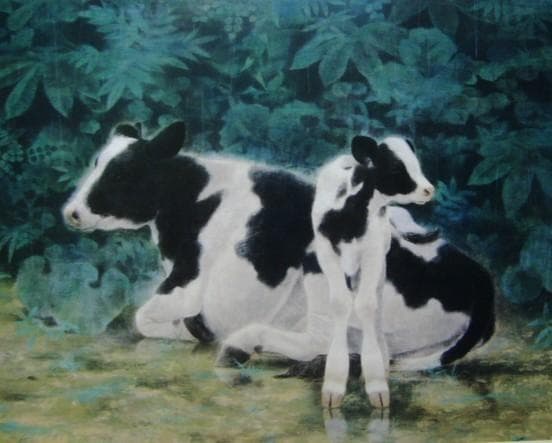 村田 林藏 【緑雨】 希少画集画、状態良好、新品高級額装付