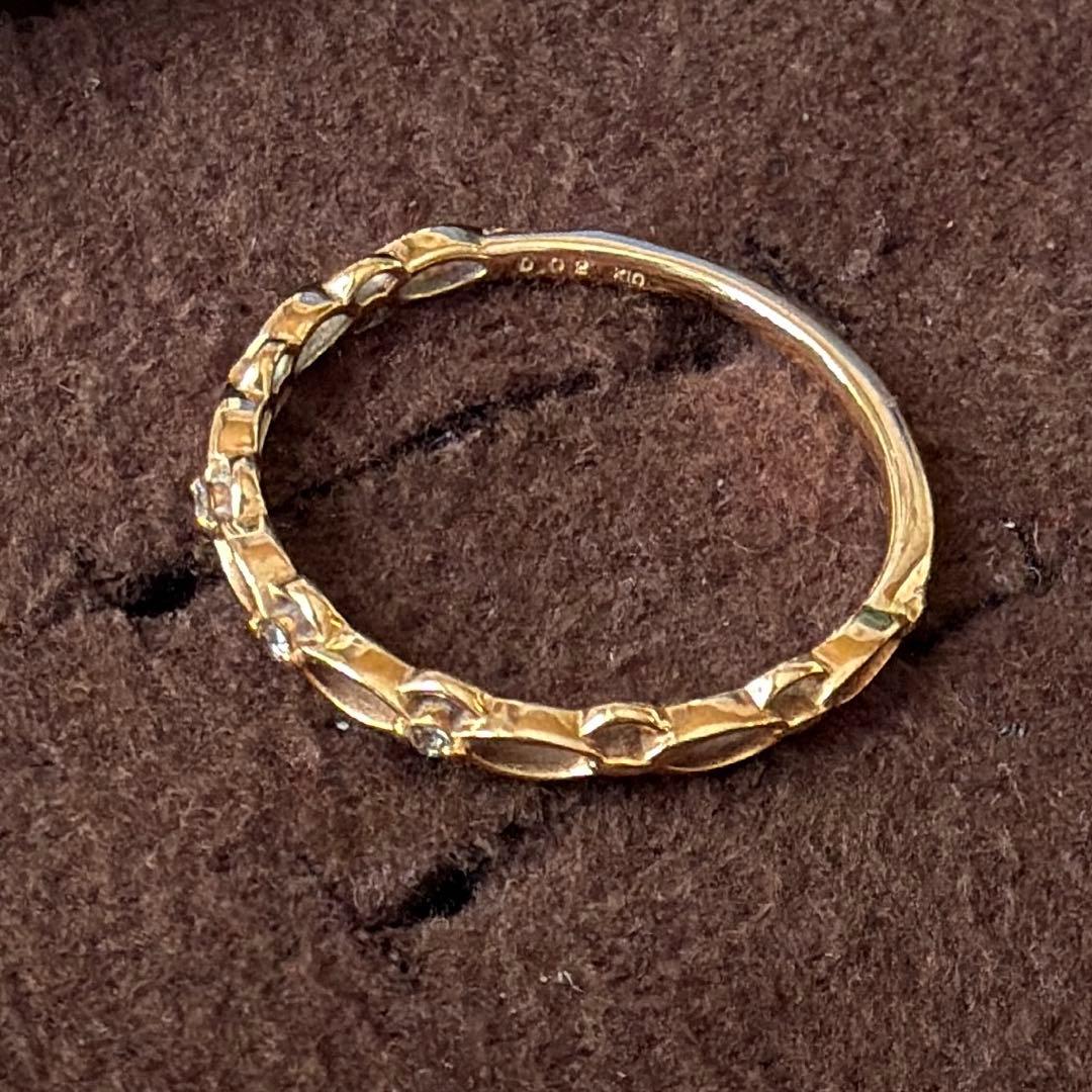 【agete2点セット】k10 リング＋ピンキーリング　11号　3号