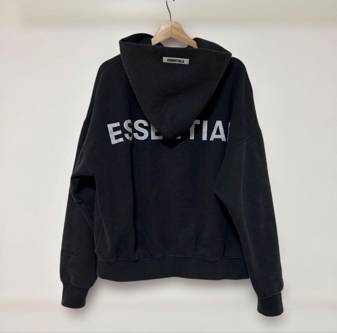 ✨未使用に近い✨エッセンシャルズ ブラック 反射 ユニセックス パーカー s