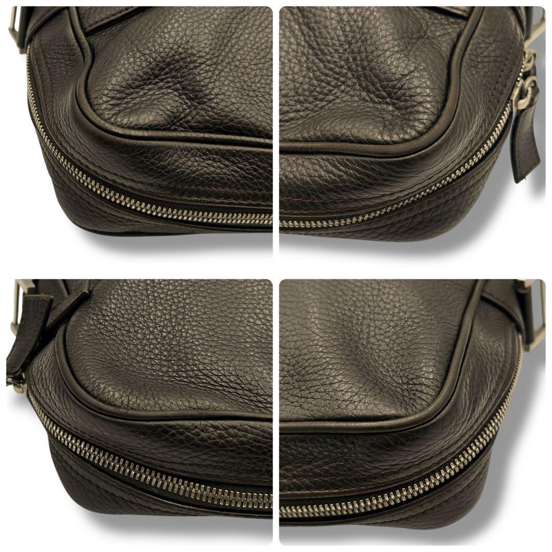 美品 dunhill 2way ビジネスバッグ シボ革 ダークブラウン