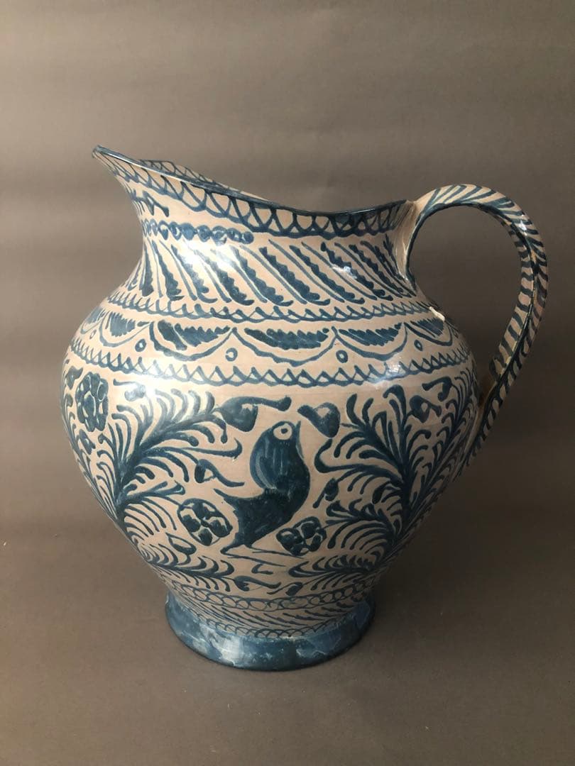 スペイン陶器　グラナダ焼　大ぶりの水差し