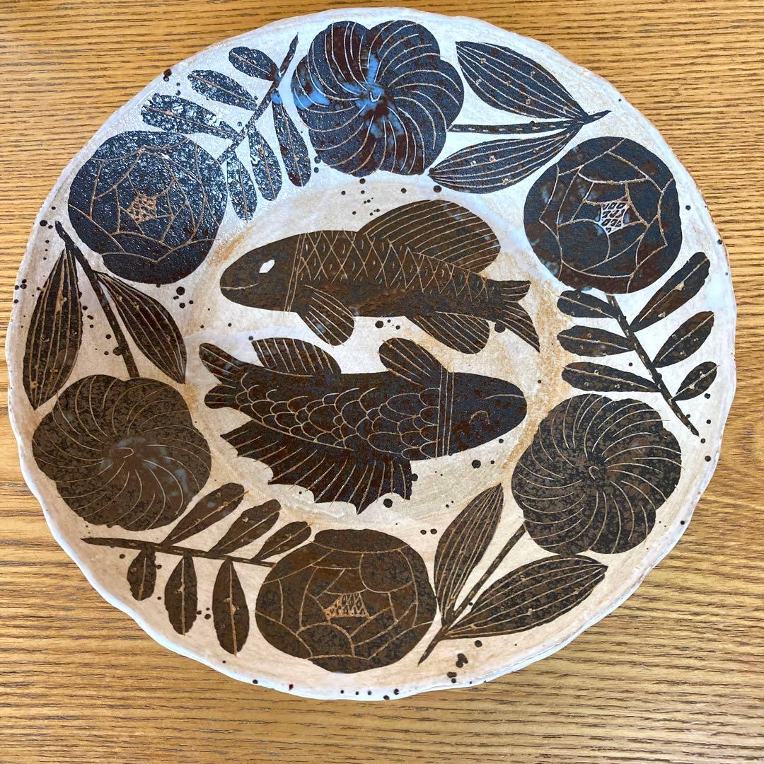 新品 鹿児島睦　makoto kagoshima 魚柄 深皿1枚 希少