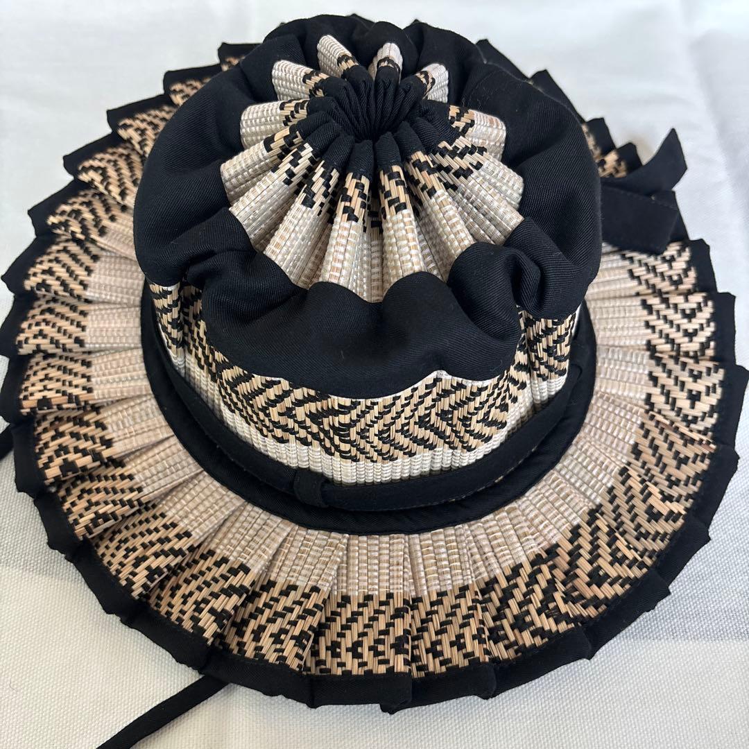 Lorna Murray 麦わら帽子 M ベージュ・黒