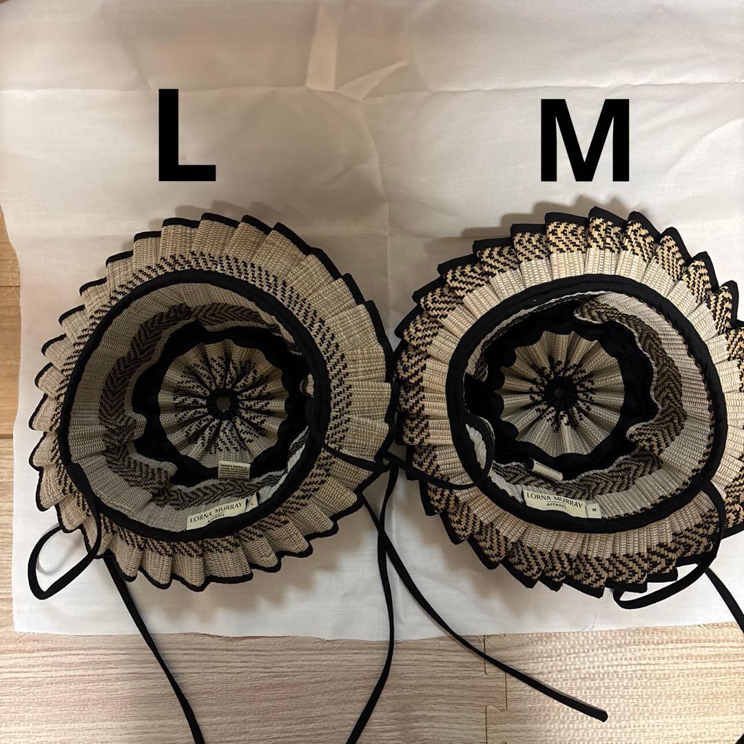 Lorna Murray 麦わら帽子 M ベージュ・黒