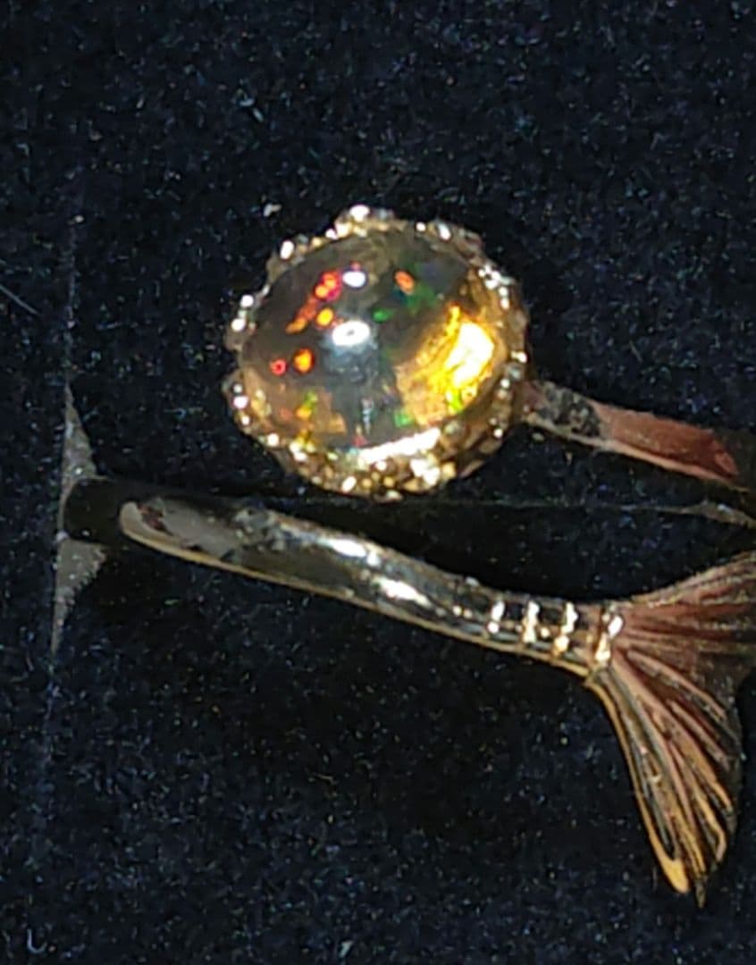 夏向け！メキシコオパール24kgpマーメイドテールリング