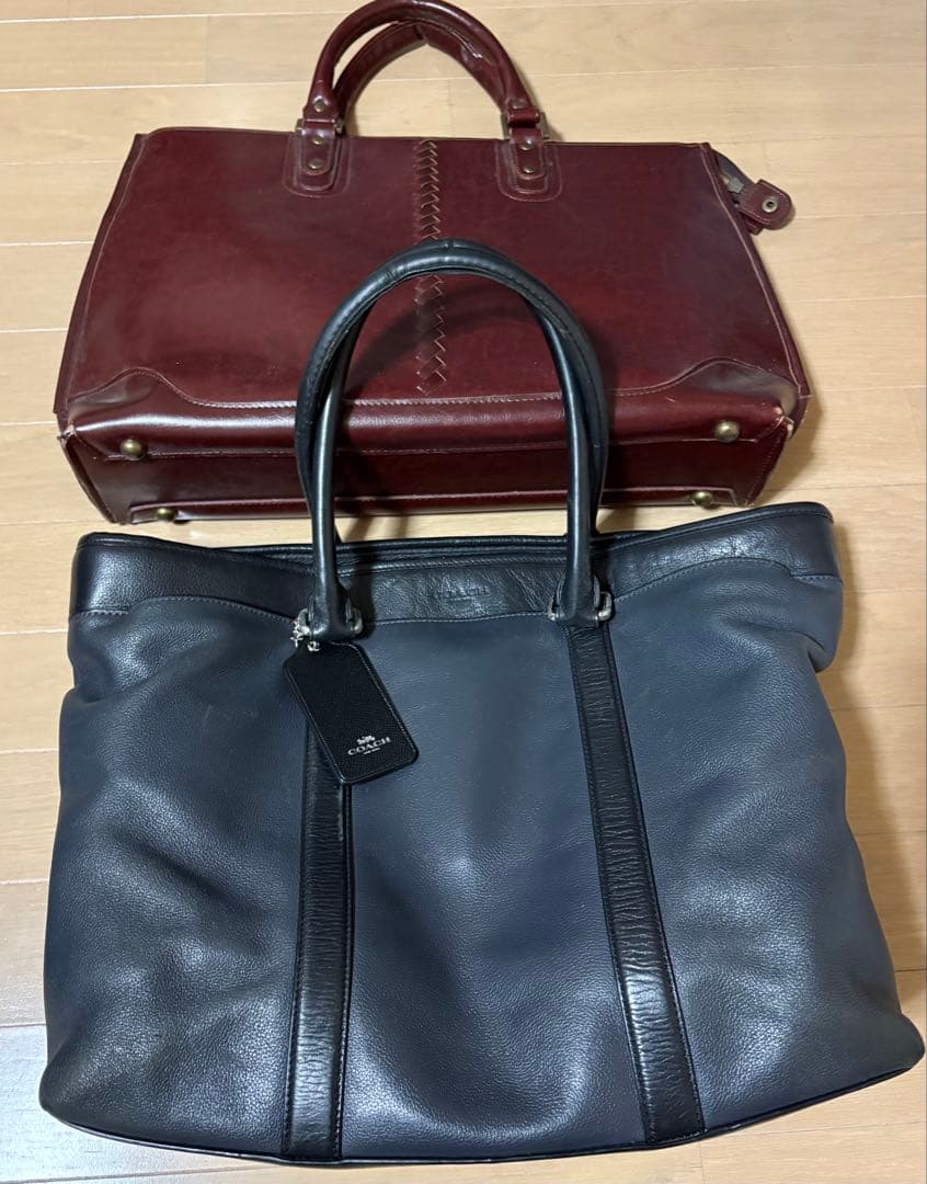 COACH 黒 レザービジネスメンズバッグ +本革バック