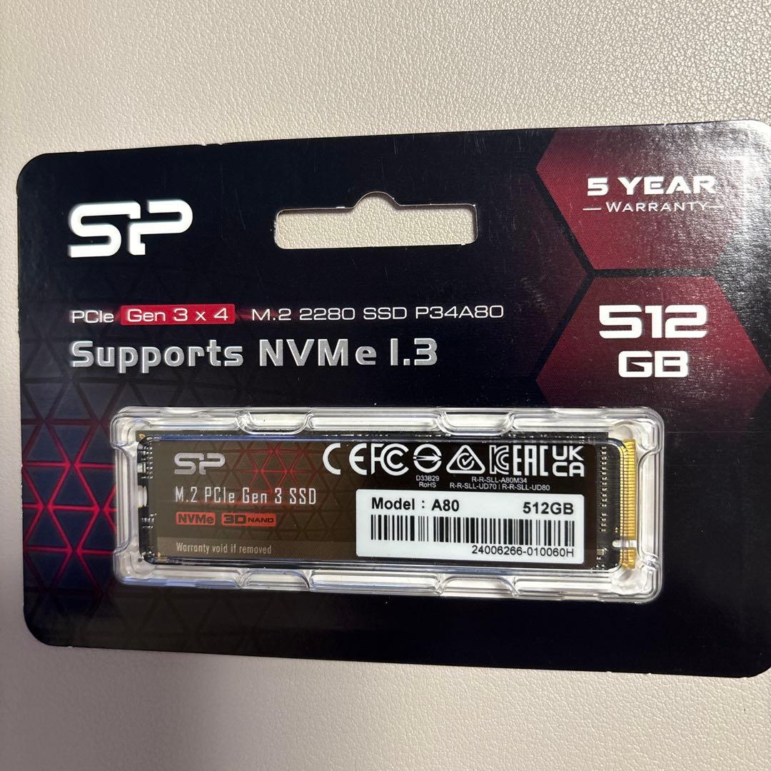 シリコンパワー SSD 512GB 3D NAND M.2 2280