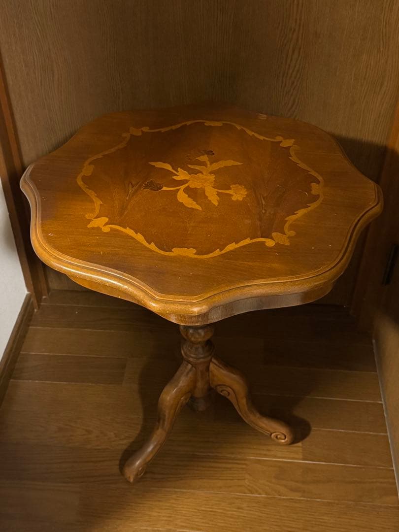 現品渡し　象嵌　イタリア　コーヒーテーブル　丸テーブル　サイドテーブル