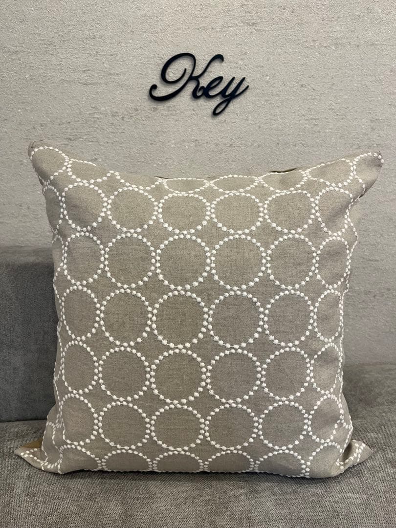 ミナペルホネン　ハンドメイドクッションカバー★タンバリン ベージュxホワイト