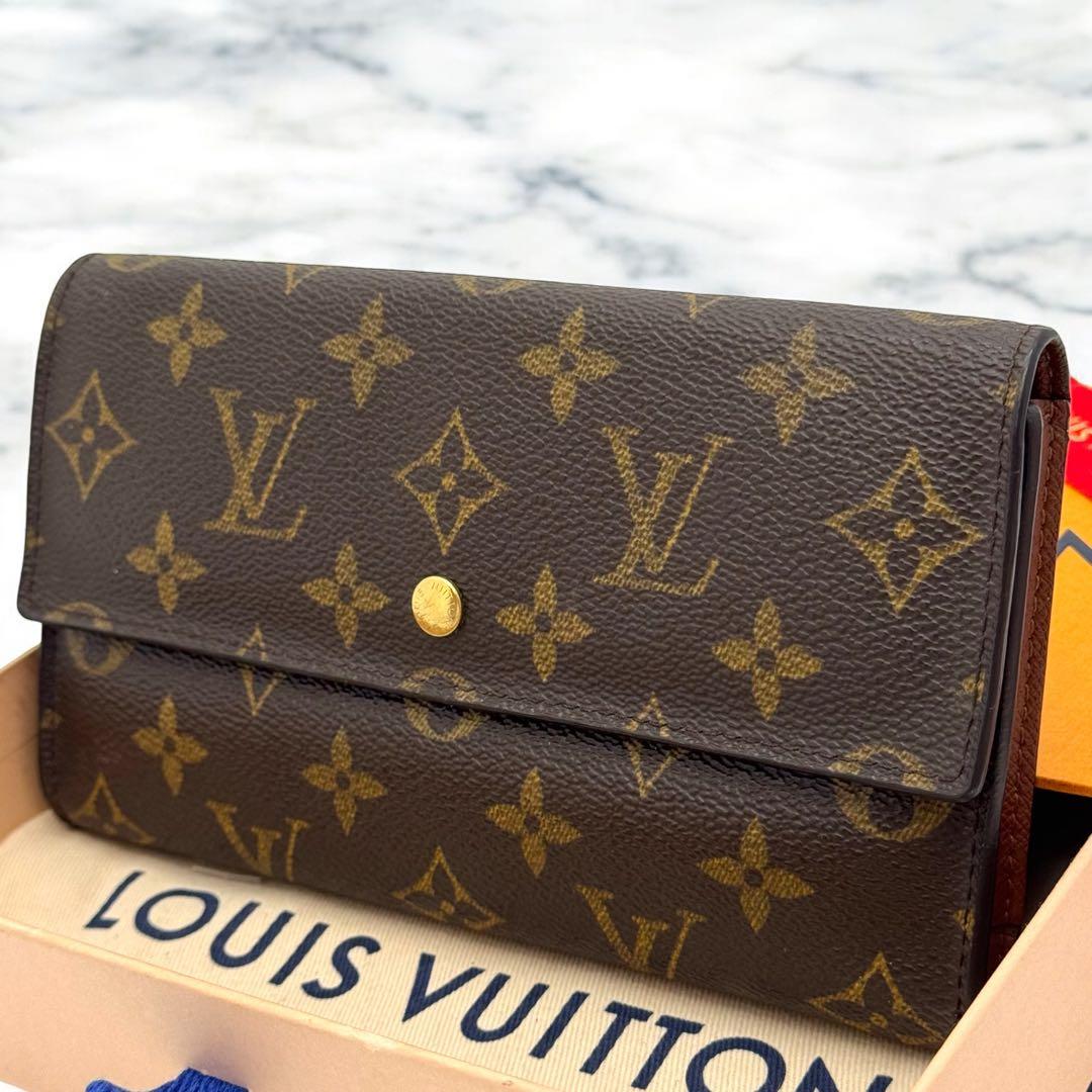 美品✨️ルイヴィトン　モノグラム　インターナショナル　三つ折り財布　長財布　財布
