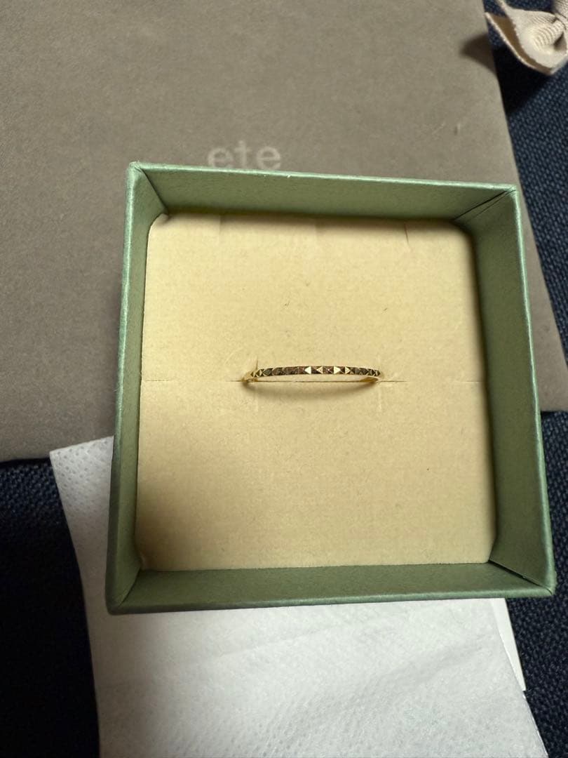 ete クレール　スタッズカットリング　15号　K18