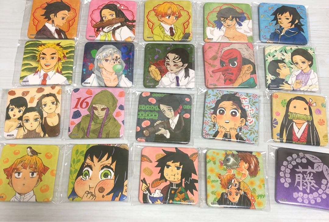鬼滅の刃　スクエア缶バッジコレクション　アナザーカラーVer. コンプリート