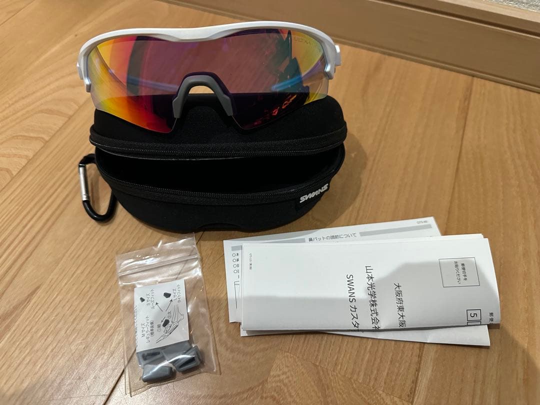 SWANS スポーツサングラス ホワイトフレーム