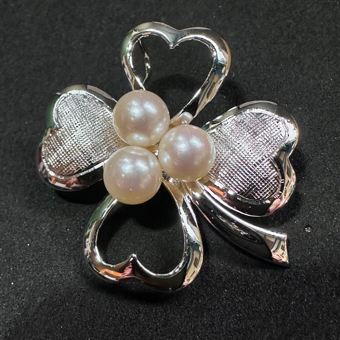 本真珠パールブローチ　シルバー製　新品未使用品