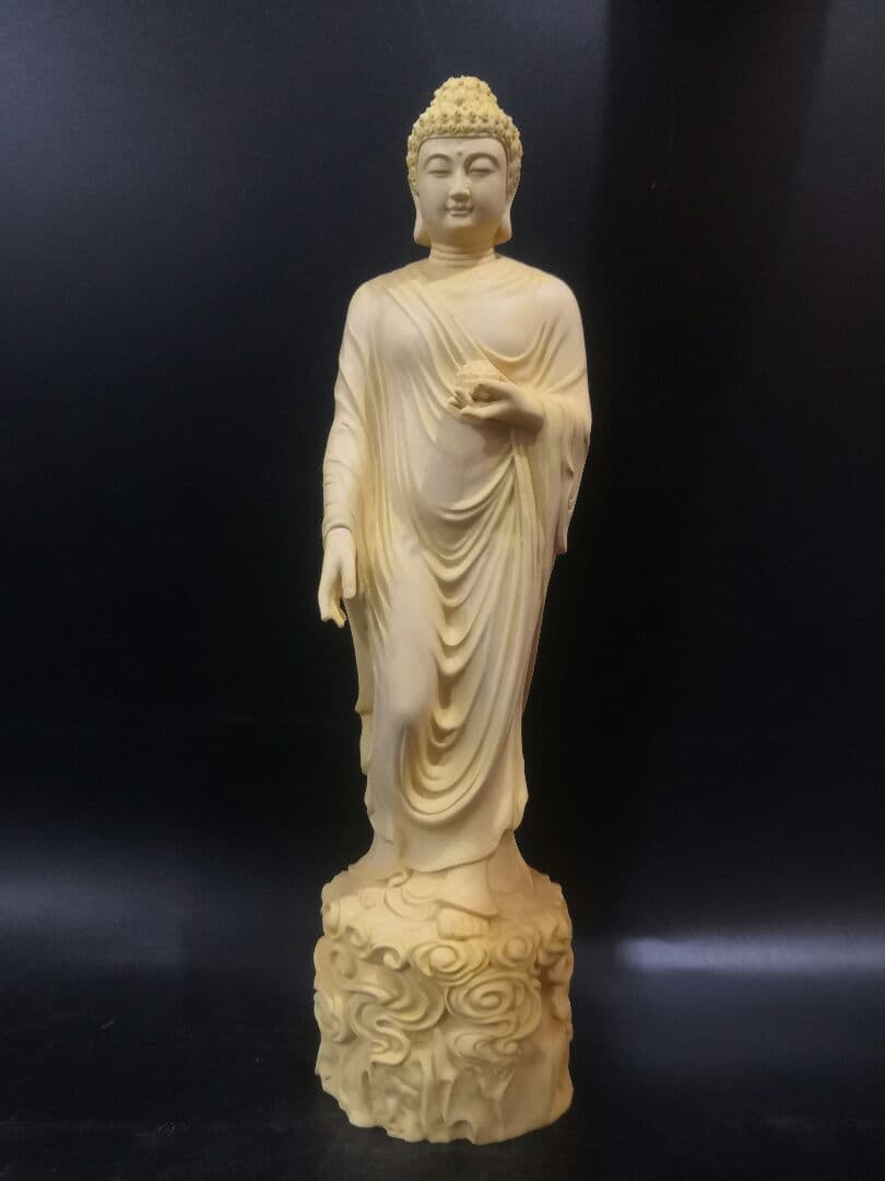 極上品 釈迦如来 仏像 雲上如来 祥雲を踏む 木彫供養仏 厄除け・商売繁盛