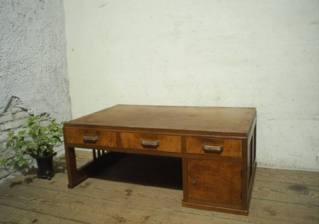 1041 ヴィンテージ　ロータイプの片袖机　文机　書斎　センターテーブル　レトロ