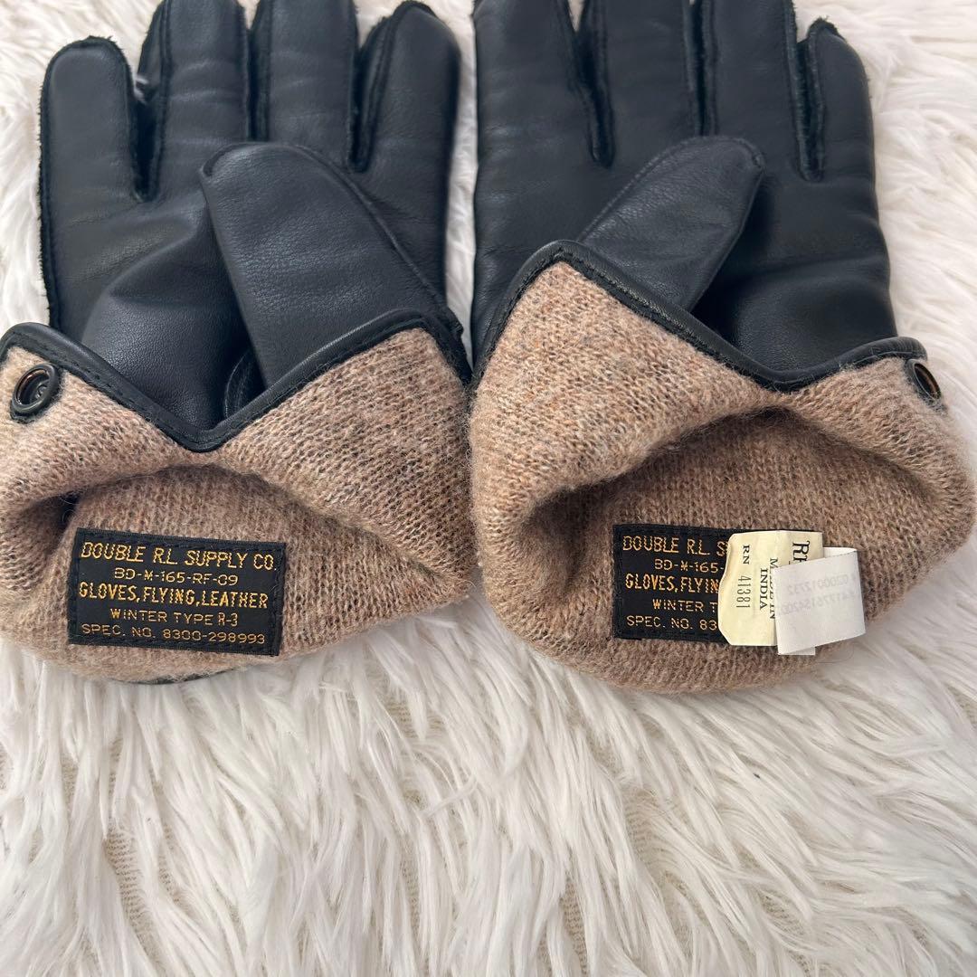 【極美品】RRL ダブルアールエル グローブ M ブラック レザー