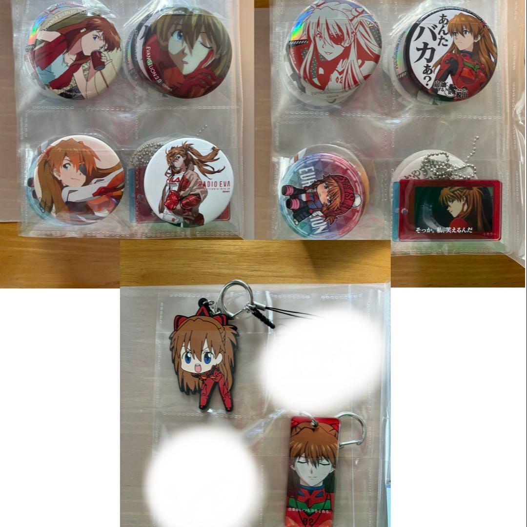 ケ*中様 エヴァンゲリオン アスカ 缶バッジ アクリルキーホルダー ラバーストラ