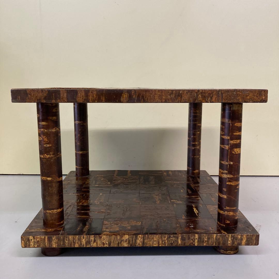 B-1 【美品】伝統工芸 樺細工（桜皮細工） 飾り棚 / サイドテーブル