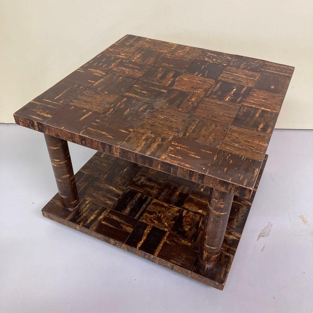 B-1 【美品】伝統工芸 樺細工（桜皮細工） 飾り棚 / サイドテーブル