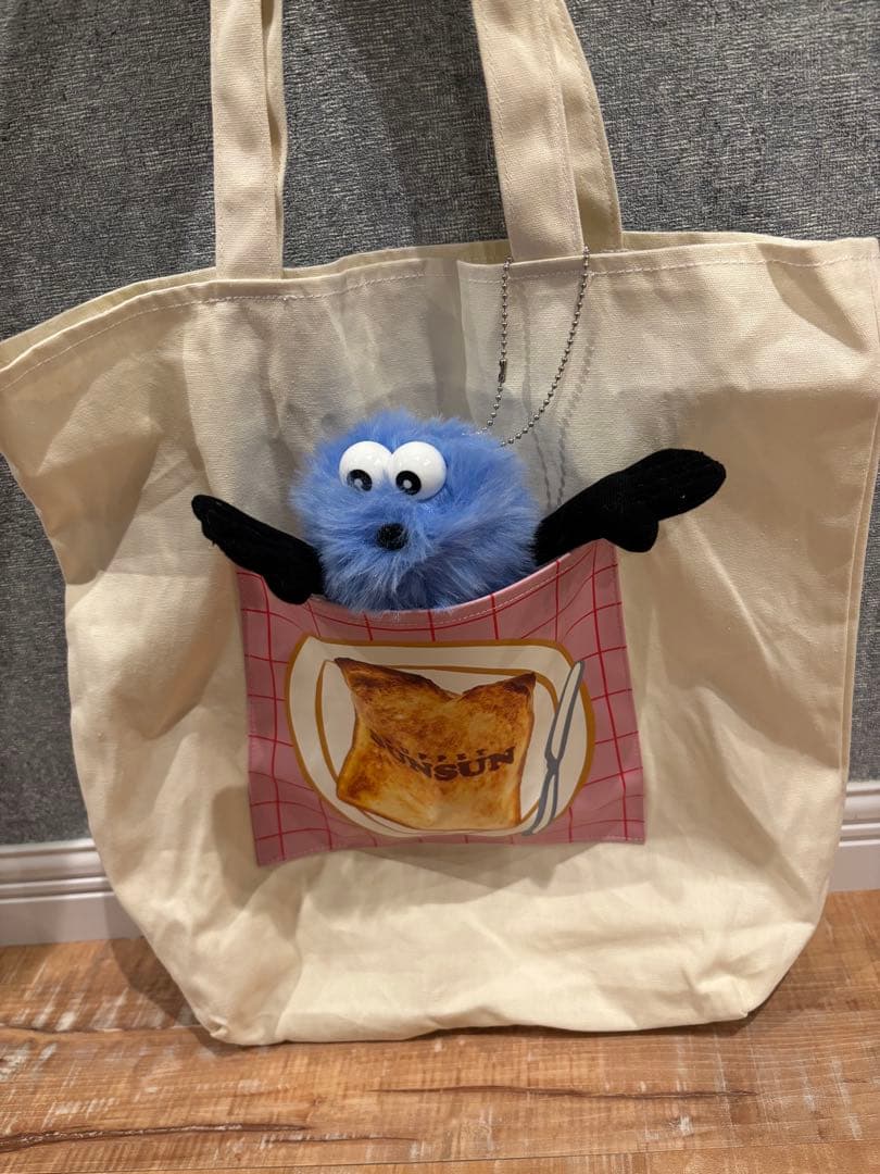 パペットスンスン　一番くじ　B賞　ぬいぐるみ付きトートバッグ スンスン