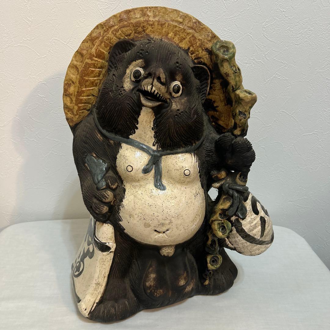 狸庵　タヌキ　信楽焼　高さ45cm 置物　縁起物