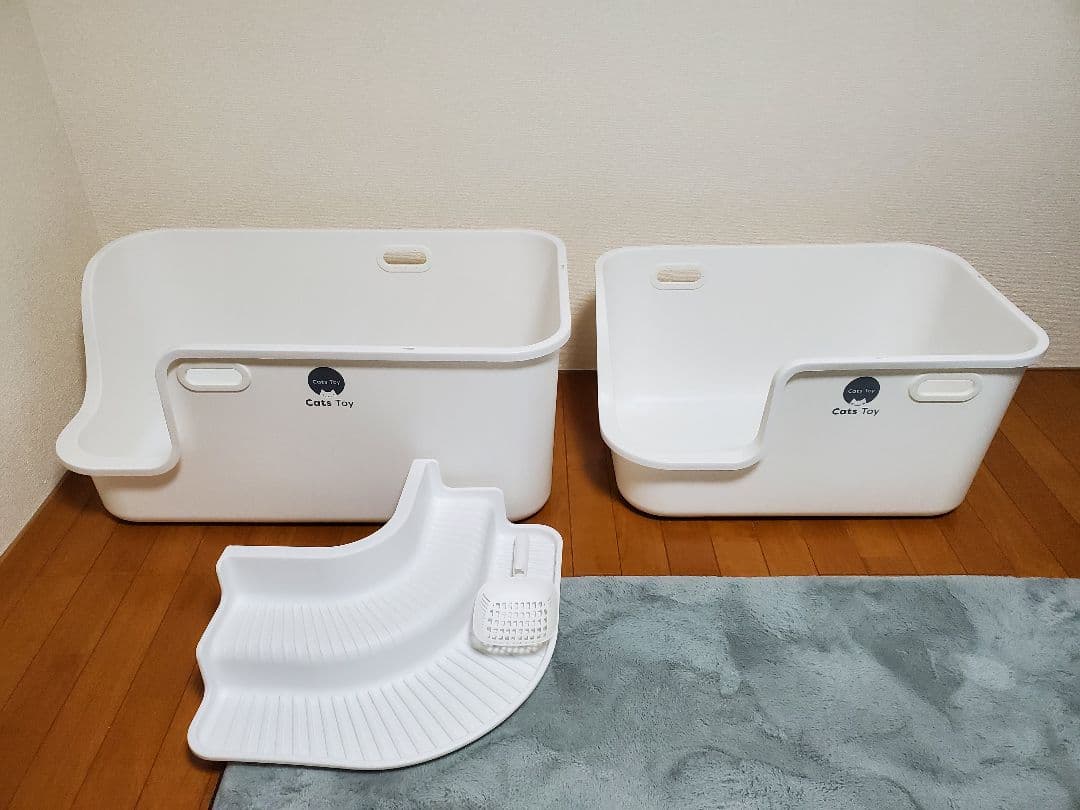 Ｃａｔｓ Ｔｏｙ 猫用トイレセット ホワイト 2個セット