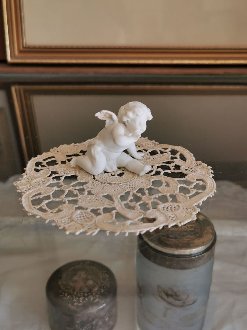 アンティーク ブラーノレース ポワンドヴェニス ローズ ニードルワークドイリー