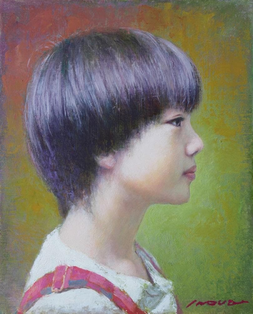 井上司「少女」油彩画 F3(27.3×22.0㎝)