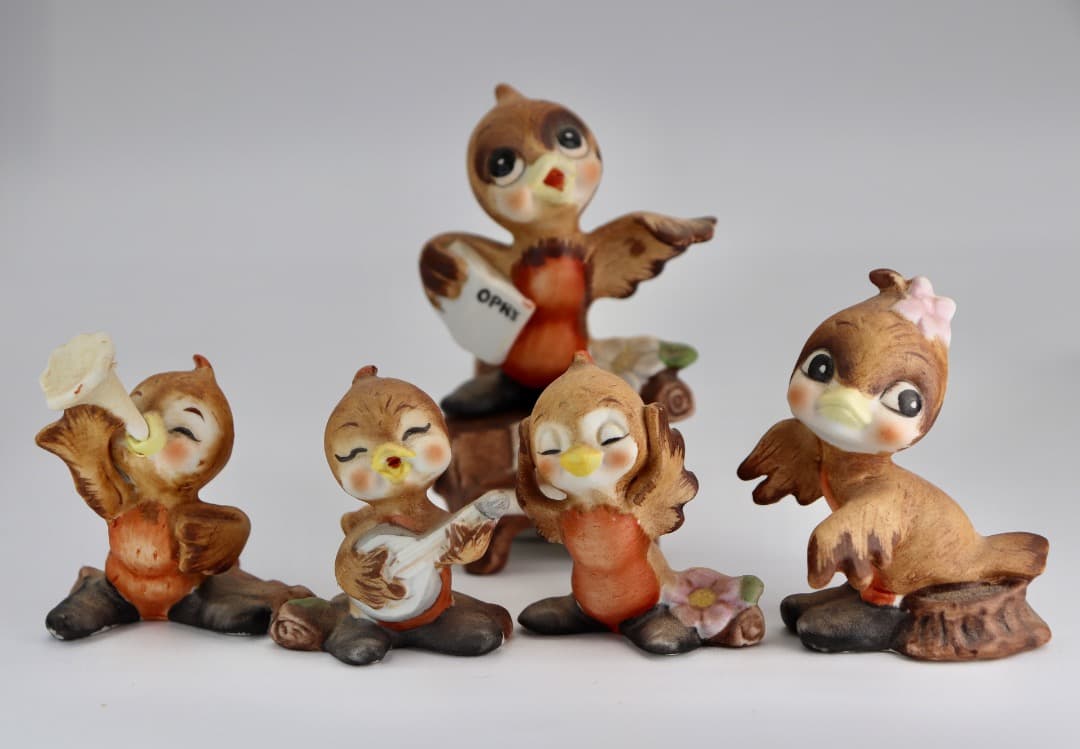 陶器製ジョセフ（ヨセフ・オリジナル）小さな可愛い小鳥の置物 6体セット