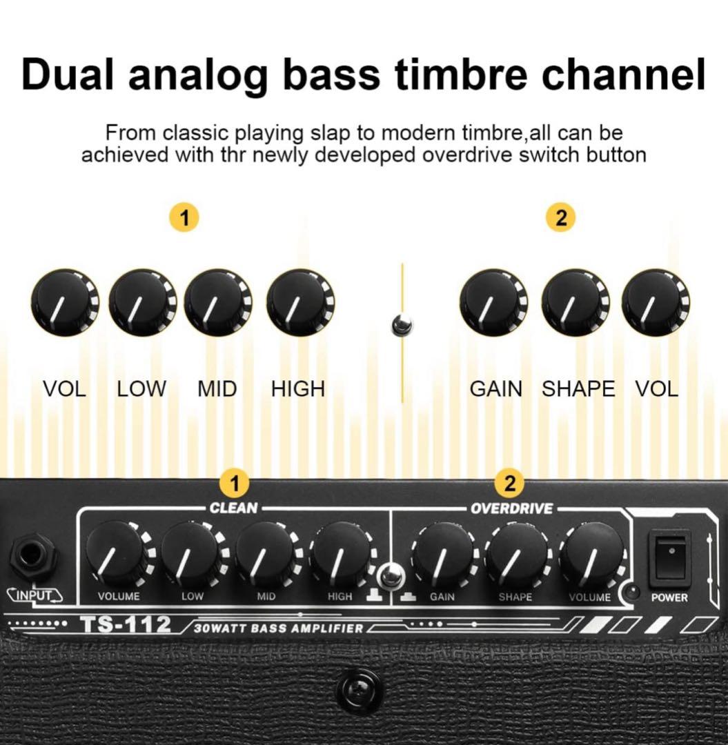Coolmusic TS112 TS-112ベースギターアンプ 30W