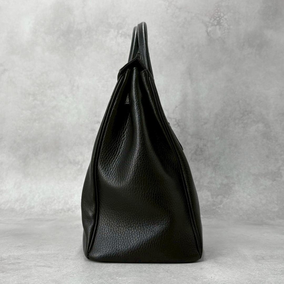 【美品】傳濱野 ハンドバッグ レザー ゴールド金具 黒