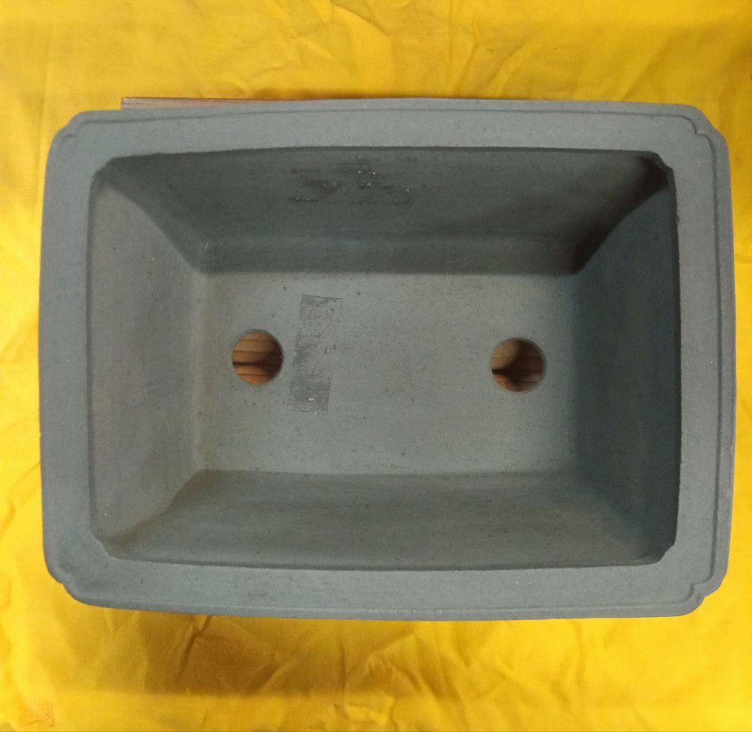 016.【寿悦】烏泥/外縁額面長方鉢/ミニ盆栽鉢/木箱付き