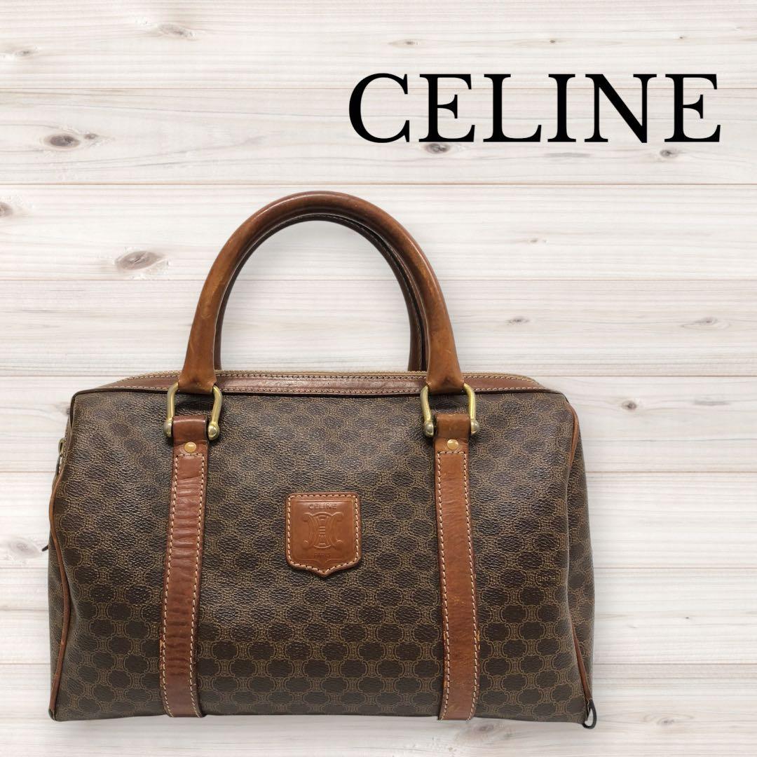 CELINE マカダム ハンドバッグブラウン