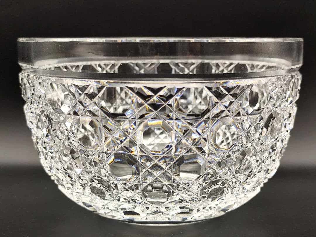 超希少品☆カガミクリスタル 大鉢 八角籠目紋（切子、江戸切子、薩摩切子）