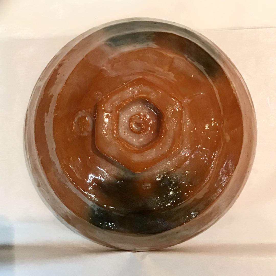 【茶道具】赤楽 嶋台茶碗 吉村楽入造 七代 如心斉好