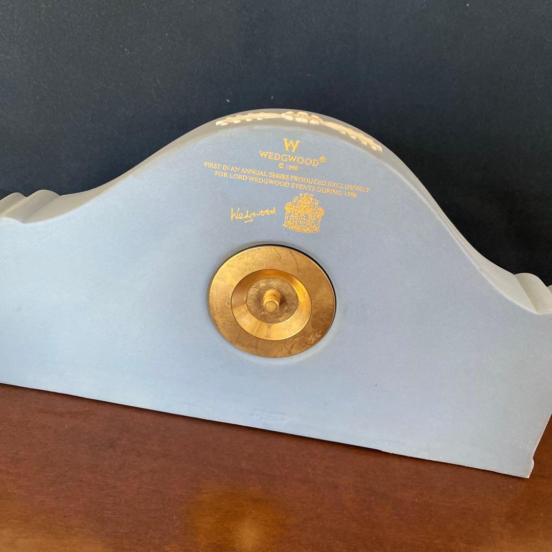 ウェッジウッド　ジャスパー　置き時計　ペールブルー