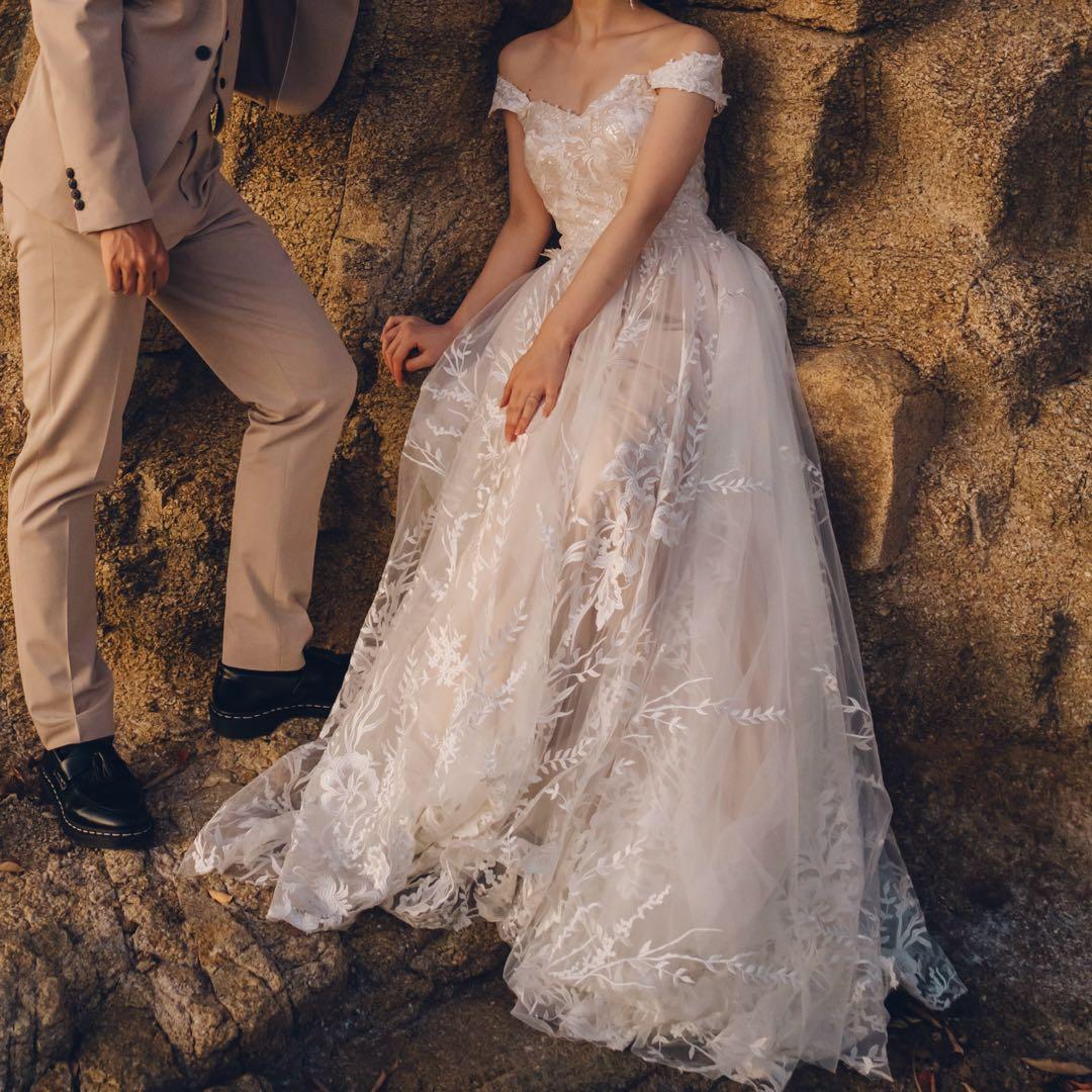 ドレスプロダクション オフショルダー フラワーレースドレス（W231）