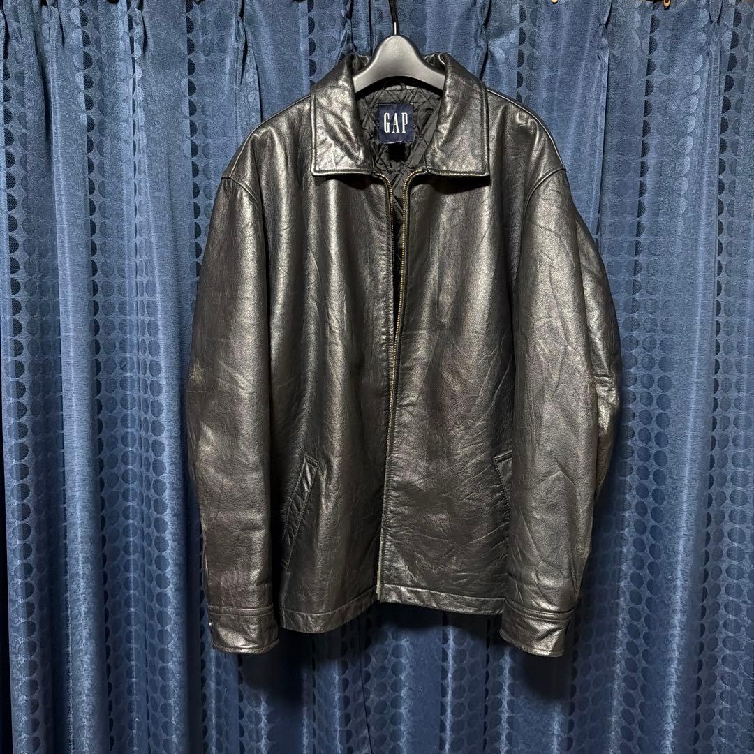 old gap レザージャケット Lサイズ　ブラック
